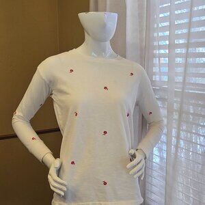 AERIE Juniors Long Sleeve Embroidered Tee Size XXS